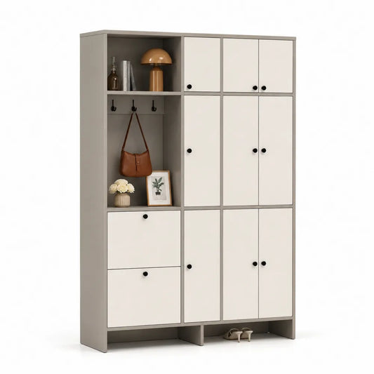 Armoire de rangement en bois avec étagères et portes multiples H200xL120xP40 cm