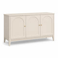 Buffet en Bois Beige avec Poignées Métalliques