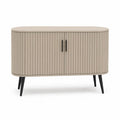 Buffet ovale en bois MDF avec pieds en métal noir
