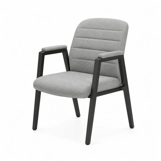 Chaise en métal et tissu polyester gris