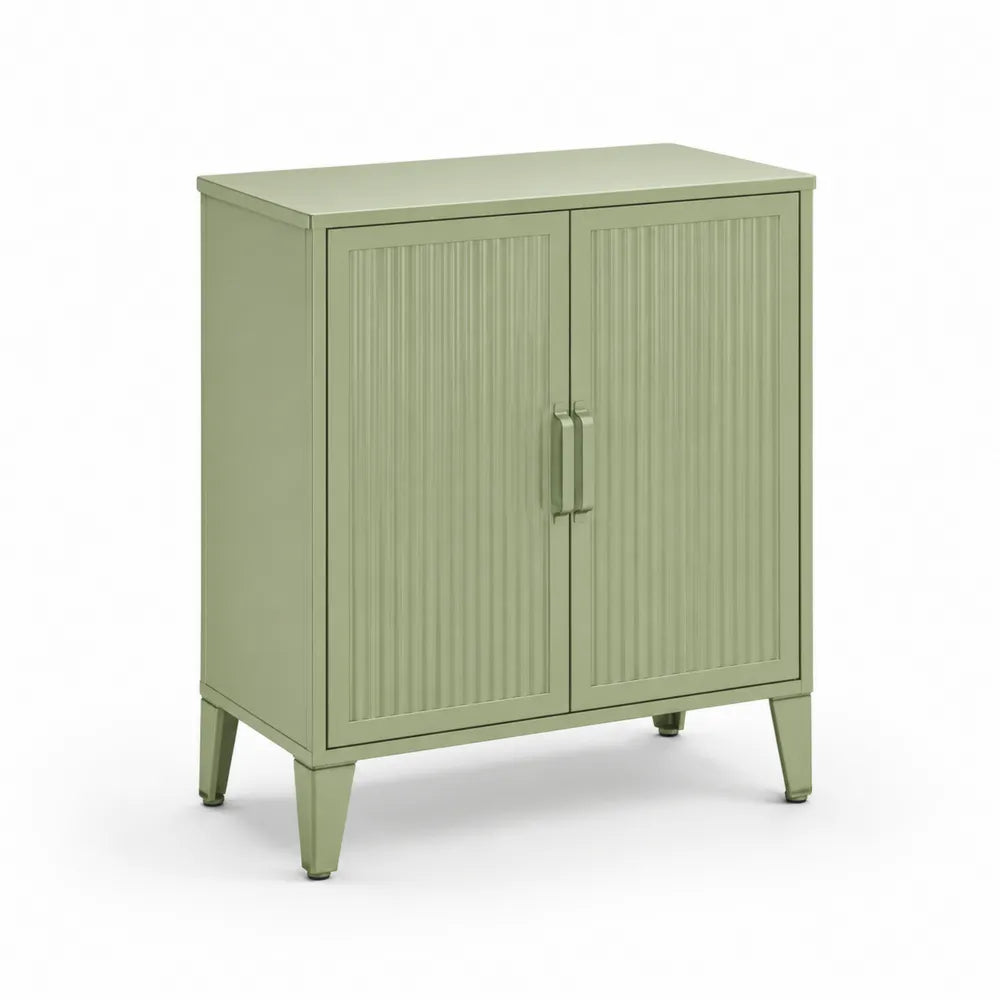 Buffet de rangement en métal vert clair avec portes 80x95 cm