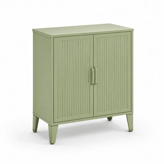 Buffet de rangement en métal vert clair avec portes 80x95 cm