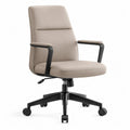 Chaise de Bureau Réglable en Similicuir Beige
